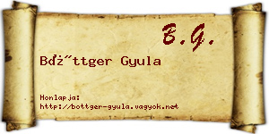 Böttger Gyula névjegykártya
